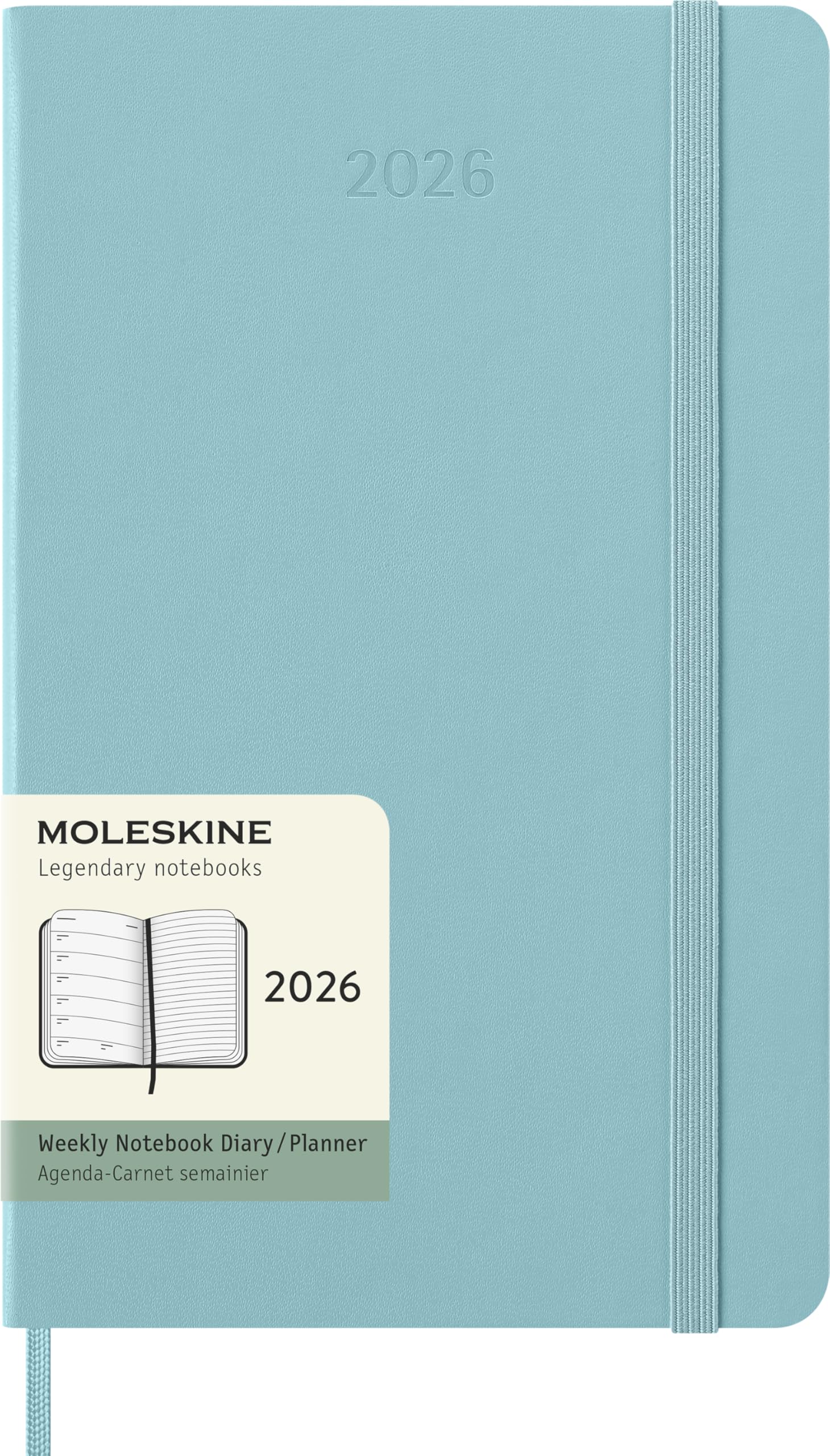 

Moleskine 2026 January Large Size x DHB2412WN3Y26 Planner, Start, 12-Month Weekly, (13cm 21cm), Hardcover, Aquamarine,