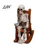 Artistic Skeleton Figurine Set Halloween Figurine, Resin Sitting On Rocking Chair Statue, Drinking Lifelike Statue Coffee Crocheting Reading Tabletop