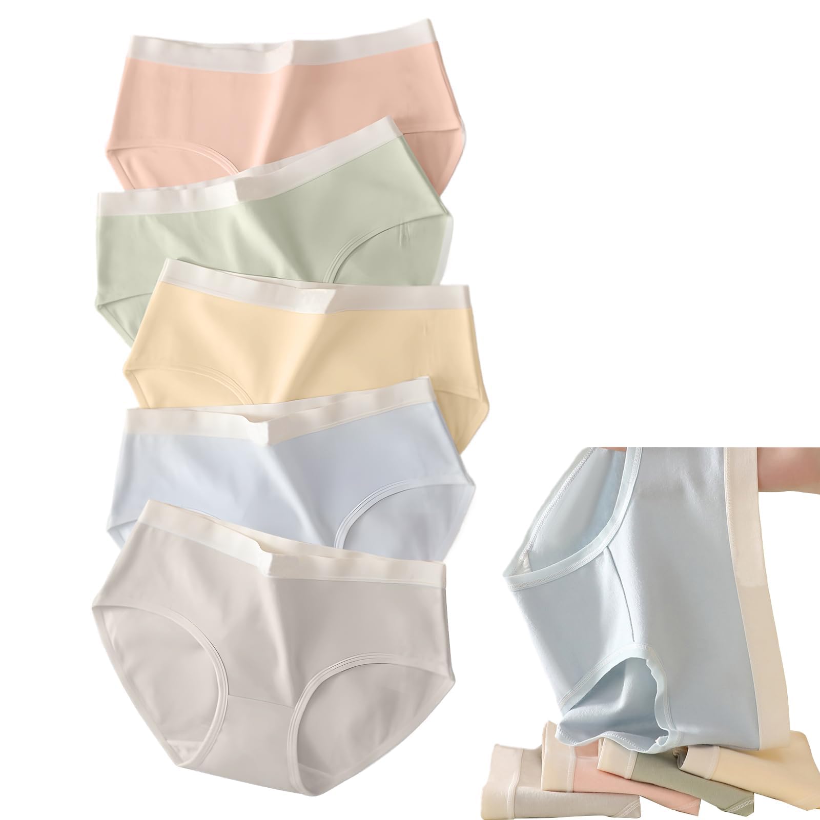 

Catwo Cold Elastic Size XL 5-Pack Women s Underwear, 100% Cotton, Soft, Moisture-Wicking, Breathable, Stretchy, Antibacterial, Protection,