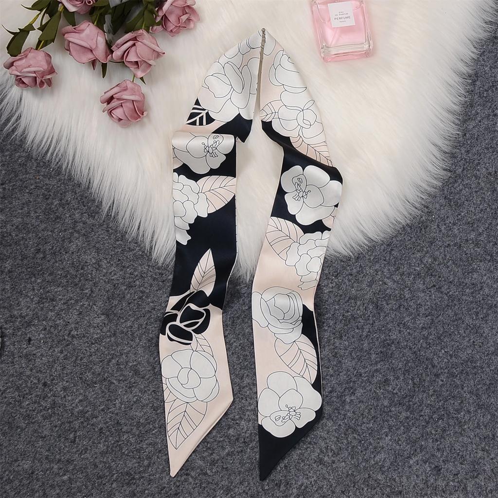 Summer scarf hairband for women with versatile kidnapping long streamers elegant fashionable narrow strips tied with small scarf