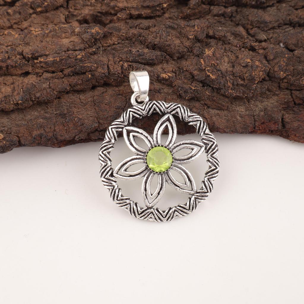 Peridot Pendant Gemstone Jewelry, 925 Solid Sterling Silver Pendant, Handmade Jewelry Birthstone Pendant, Gift For Him