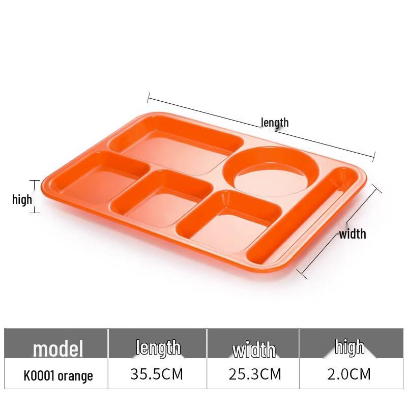 Handun Melamine Rectangular Dinner Plates - Pack of 5