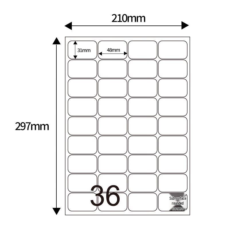 TANGO A4 Self-Adhesive Round Corner Labels