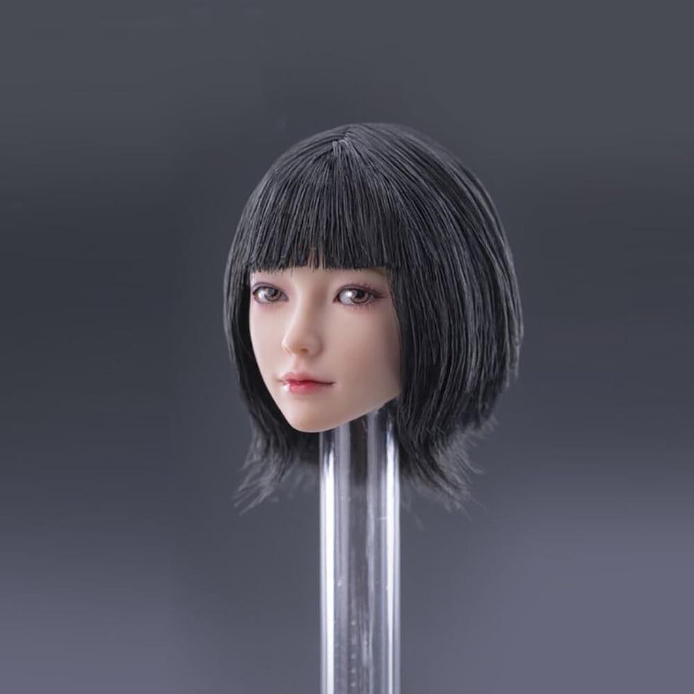Fremego 1/6 Scale Female Head Sculpt Mandy Hair Head Carving 12-inch Action Figure Body Black Short