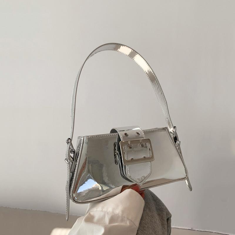 Luxury Designer Handbags for Women Laser Armpit Bag Brand Shoulder Bag Silver Chic Female Top Handle Bag Shopper Tote Bag