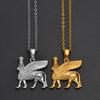 Anniyo 2.5CM Ashur Pendant Necklaces Lama,Lamma,Winged Bull Lamassu is an Assyrian Protective Deity Jewelry #343906