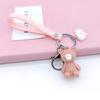 1 Pcs Creative Cartoon Geometric Faceted Dinosaur Panda Doll Keychain Couple Car Key Ring Backpack Hanging Gift