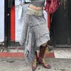 Women's Autumn Irregular Hem Knit Skirt - European & American Street Style with Pleated Design and Lace Details