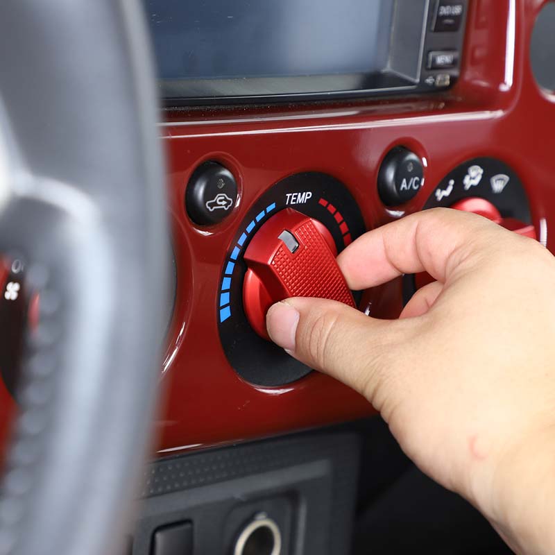 For Toyota FJ Cruiser 2007-2026 Aluminum Alloy Car Center Control Air Conditioner Adjustment Knob Cover Trim Accessories
