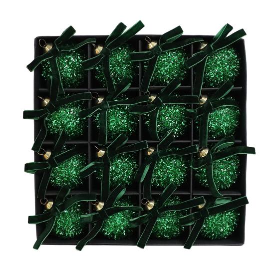 

Блестящие елочные шары Украшение Блестящие Небьющиеся Мишурные шары с бантом Пайеточный Подвесной шар Украшение для рождественской елки для Рождества Свадьбы В помещении 6 cm зелёный