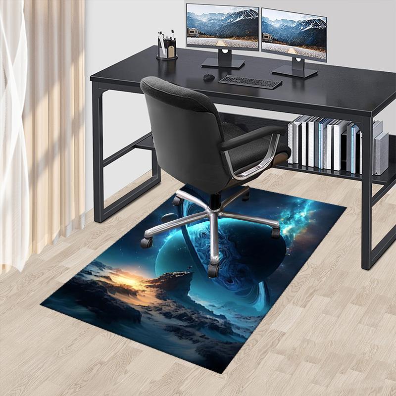 

1pc Ethereal Space Scene with Saturn Chair Mat - Office Desk Pad, Non-Slip Carpet for Home Decor, Suitable for All Seasons, Ideal Gift for Holidays.P0 60cm by 90cm