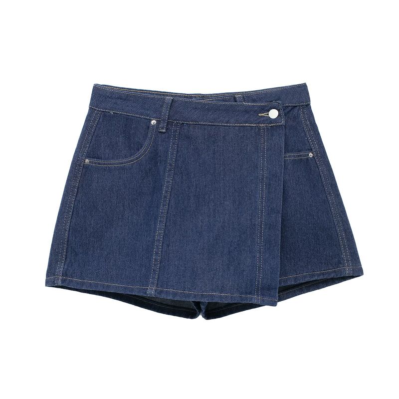 Jnleaog Summer New Arrival Women's Clothing Fashion Style Stylish Fashion All-Match Casual Style Double Breasted Denim Skirted Leggings