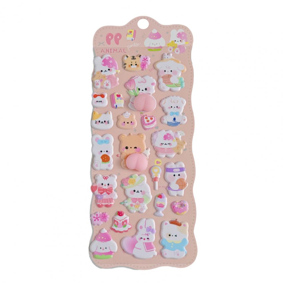 Customizable Stickers Realistic 3d Stickers Cute 3d Puffy Stickers Set Kawaii Bubble Foam Bear Bunny Decals Decorative Scrapbook