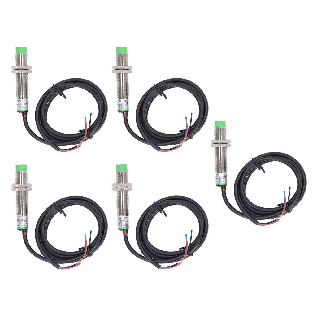 5 Pcs Inductive Proximity Sensor M12 Approach Sensor NPN NC IP65 Waterproof Proximity Switch