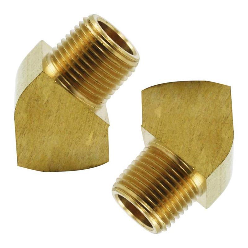 

A25F-45 Degree Barstock Street Elbow 1/4 NPT Male X 1/4 NPT Female Brass Pipe Fitting Pack Of 2 1/4 NPT