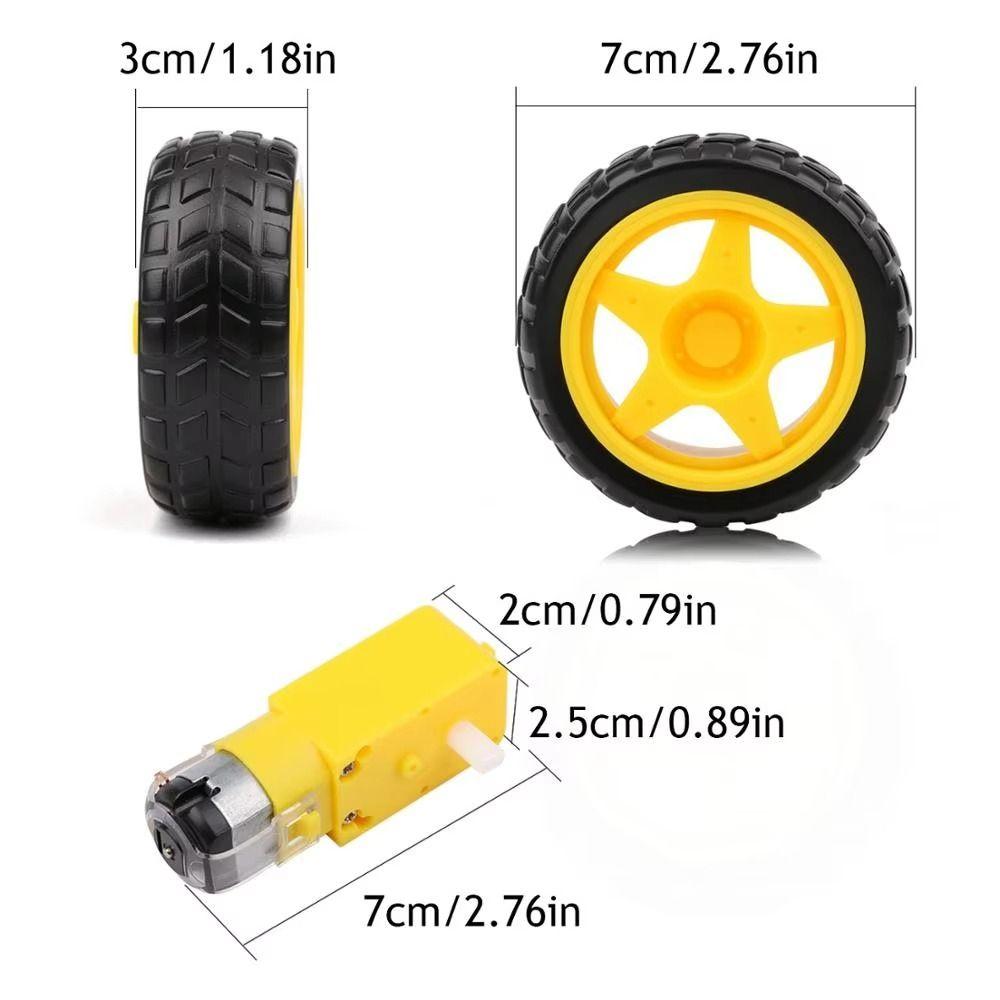 Magnetic DC Electric Motor Yellow Dual Shaft Gear Motor TT Motor Tire Wheel  Arduino Smart Car