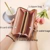 Vintage Lässig Kontrastfarben Blockfarben Langlebiges Langes Portemonnaie Reißverschluss Münzfach Clutches für Damen