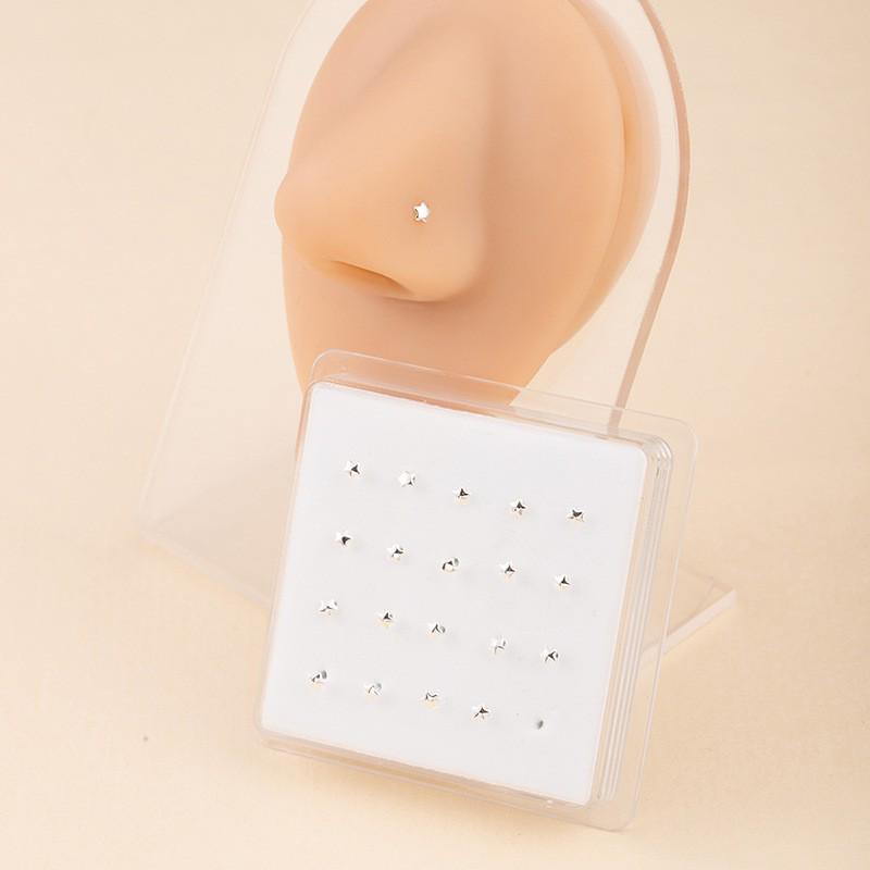 20-teilige Boxed Hip Hop Trendiger Gerader Bar Nasenstecker & Ring Schmuck