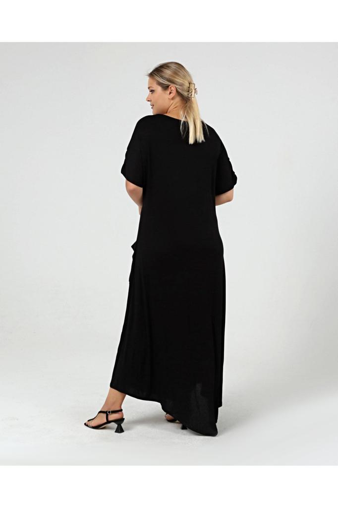 Rochie de damă mărime mare, cu fustă și buzunar oblic, mărime mare