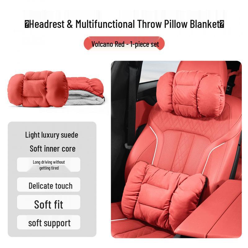Trumpchi E8 Flannel Headrest & Lumbar Support for Legend M8, Master Neck Pillow for GS3, Ying Su M6, GS8.