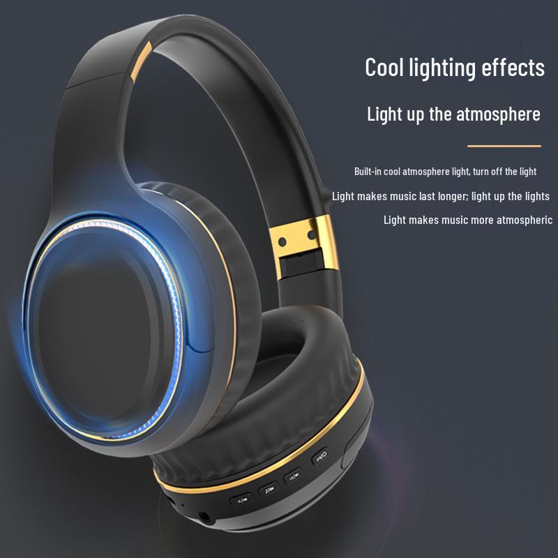 Private Mold Luminous Over-Ear Bluetooth Gaming Headset with Long Battery Life and Heavy Bass