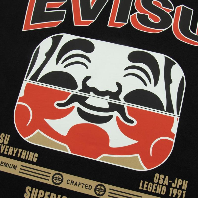 Evisu Two-Tone Buddha Head Print T-Shirt Men Tops 2ESHTM3TS546LFCT