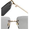 Luxury Square Rimless Sunglasses Men Women Fashion Frameless Sun Glasses Trendy Outdoor Driving Summer Shades