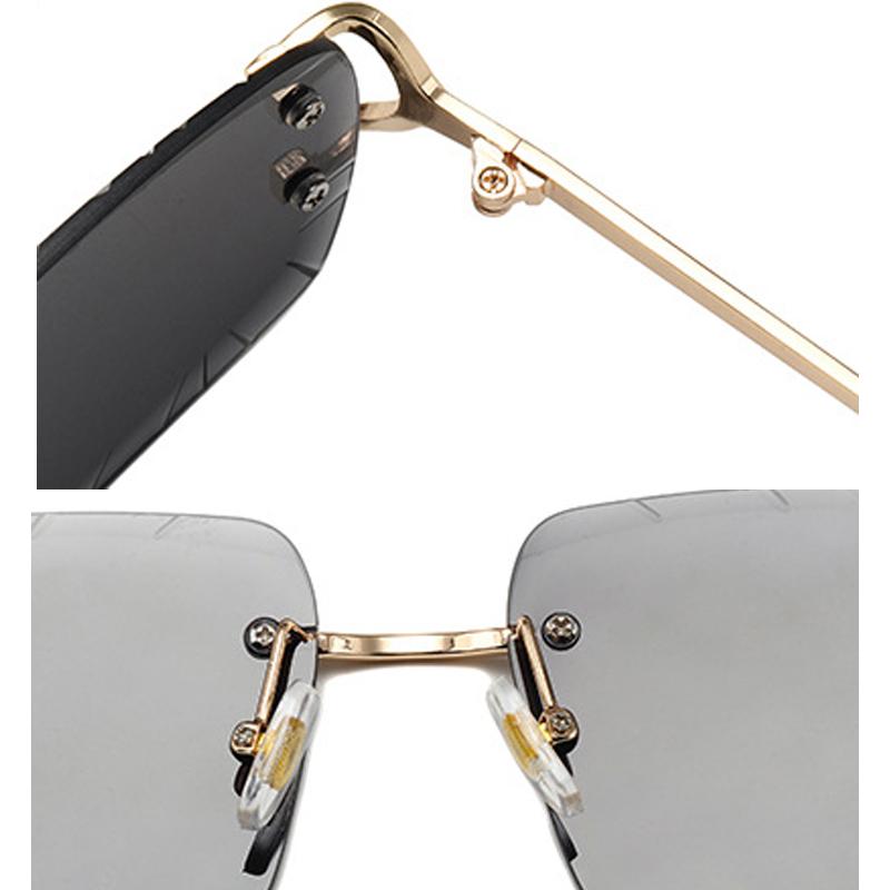 Luxury Square Rimless Sunglasses Men Women Fashion Frameless Sun Glasses Trendy Outdoor Driving Summer Shades