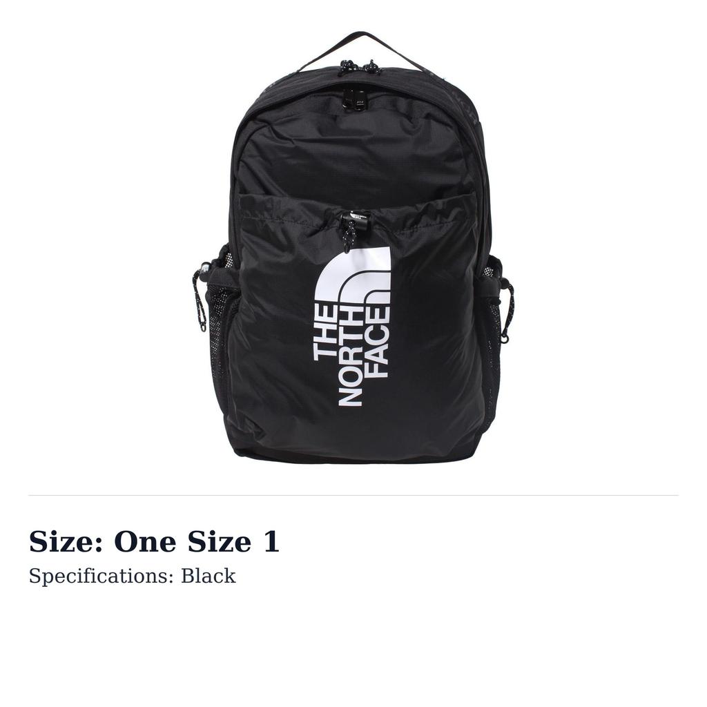 THE NORTH FACE Backpack Double Shoulder Outdoor Bag Polyester Black Men's NF0A52TBJK3