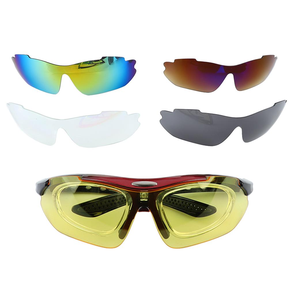 Sports Sunglasses with 4 Spare Lens Sports Cycling Driving Sun Glasses for Fishing Travelling