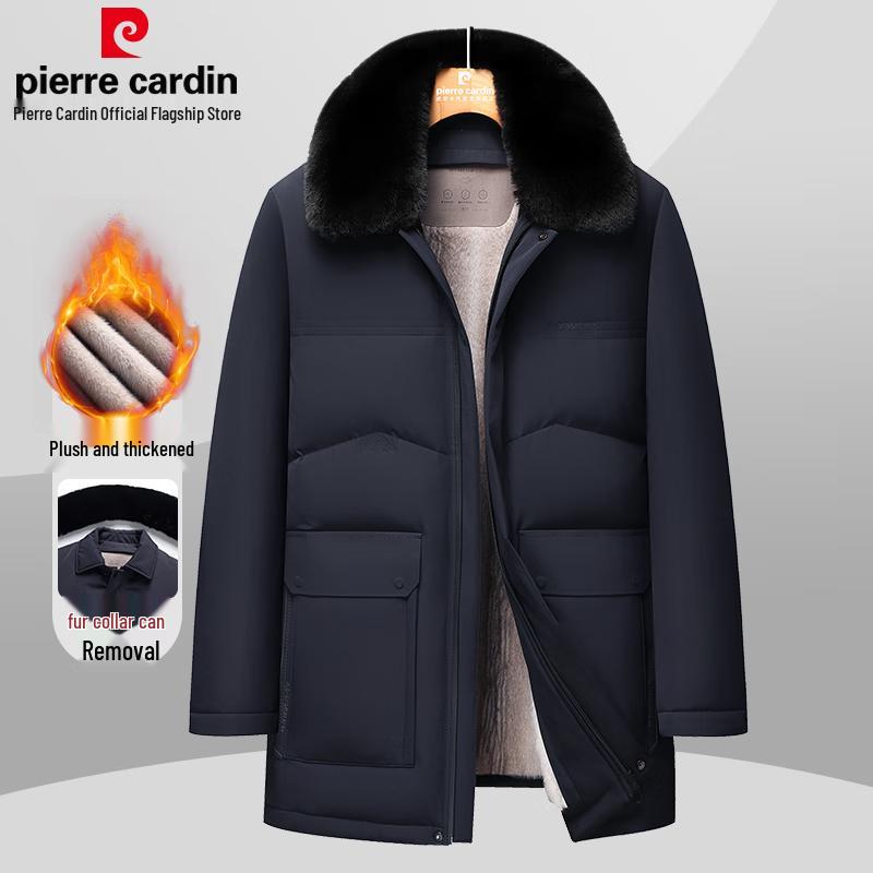 

Мужская зимняя куртка средней длины с подкладкой Pierre Cardin со съемным меховым воротником 4XL