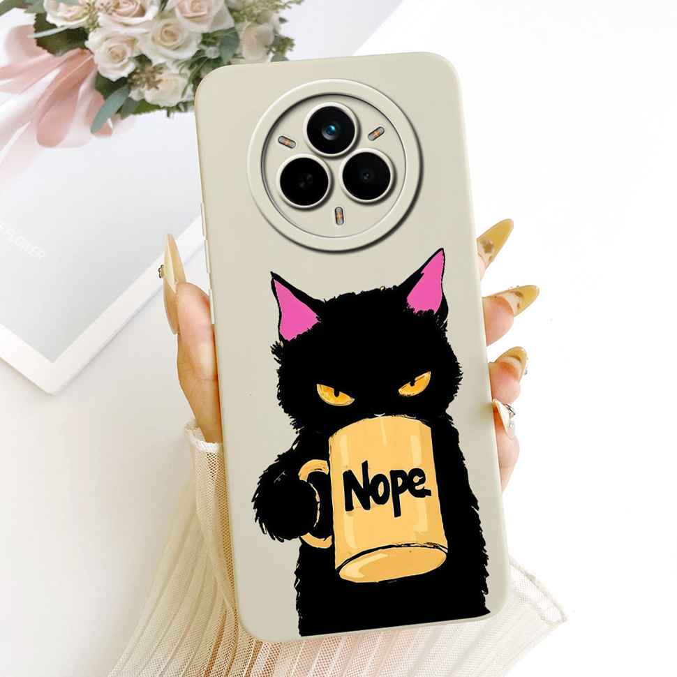Für Oppo Realme 14 Pro 5G Hülle Neue Katze Blume Weiches Silikon Cover Für Realme 14Pro 14 Pro 5G Handyhülle Stoßfeste Capa