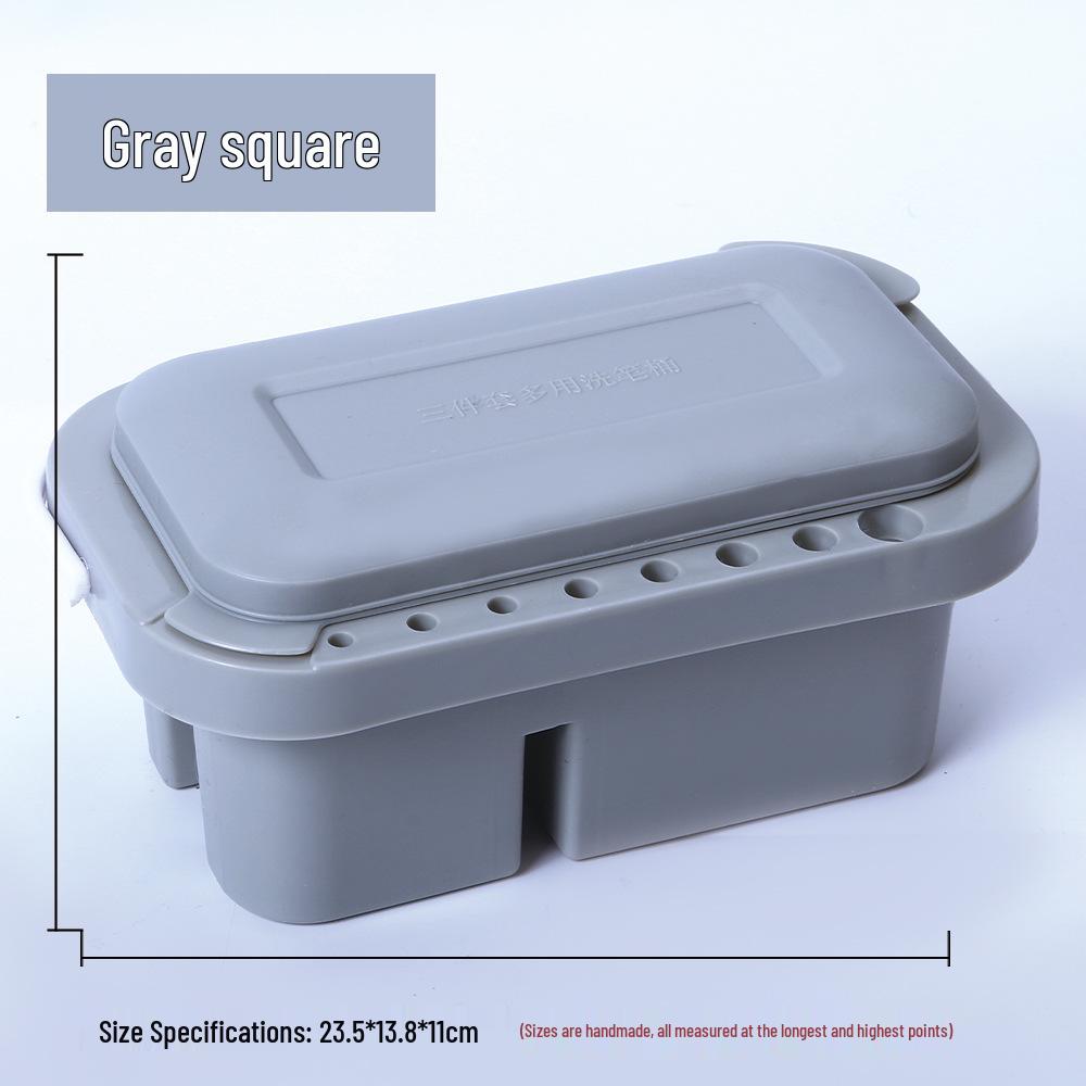 Set d'Arte Portatile Multifunzionale: Tavolozza, Portapennelli e Scatola per Mescolare i Colori