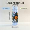 1PC Floral Lion Pattern 750ml Color Plastic Sports Water Bottle Leakproof Flip Straw Lid Suitable for Sports Office Home Use