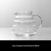 Transparent Glass Pour-Over Coffee Maker Set with Spiral Textured Filter Cup