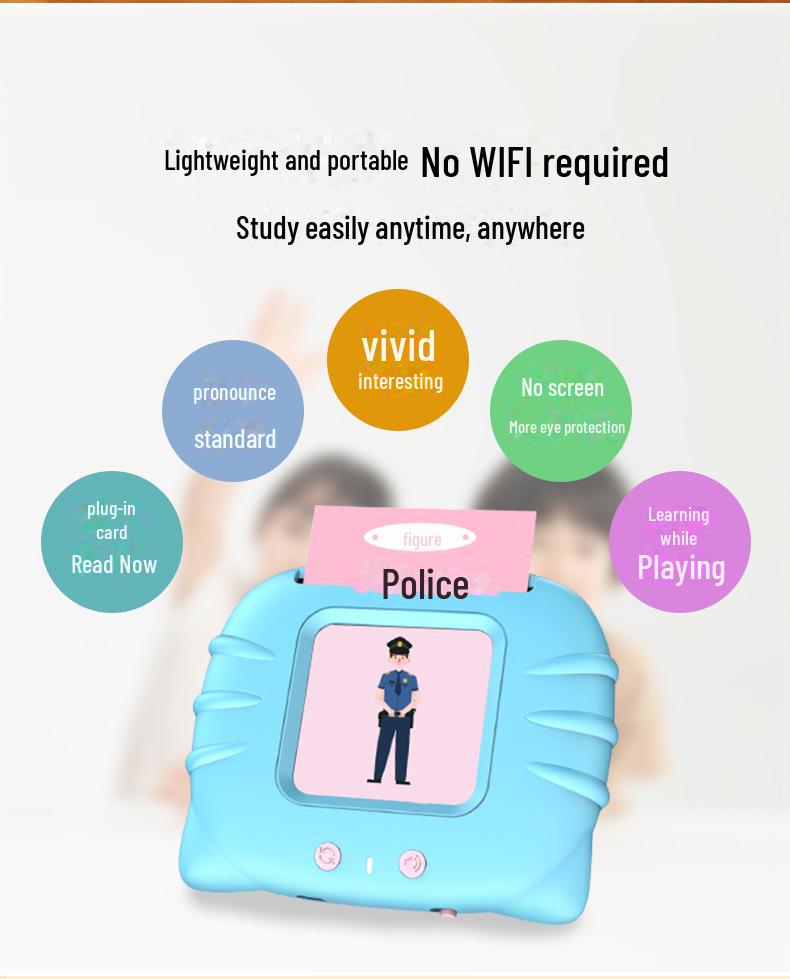 Early Learning Audio Reading Card Machine for Ages 2-6: Children's Literacy and Educational Toy.