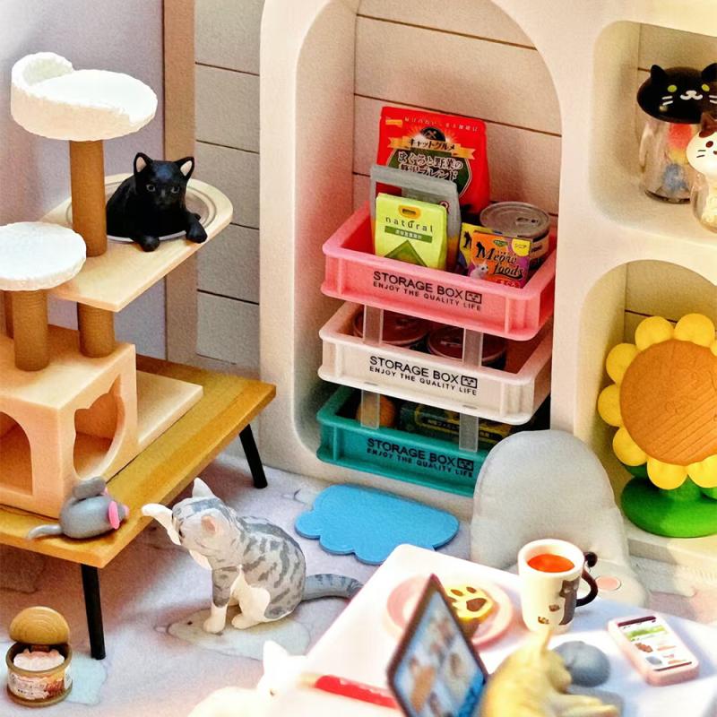 1 Piece Doll Accessories Toys  1/6 1/12 Dollhouse Miniature Furniture Storage Box Rack Model