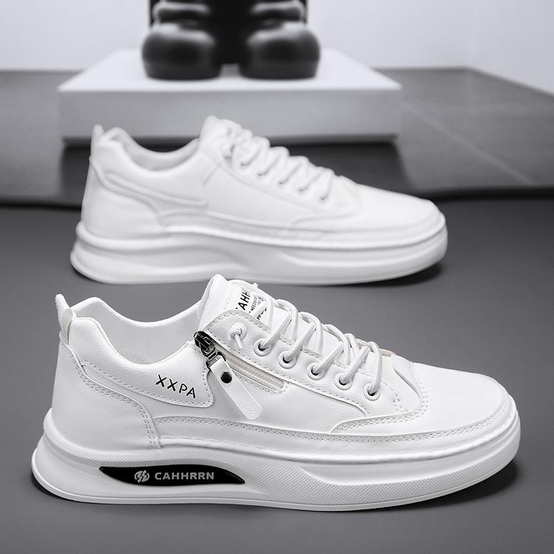 

Summer breathable men s shoes 2025 new Korean version versatile casual sports little white board shoes men s leather shoes flat trendy shoes 44