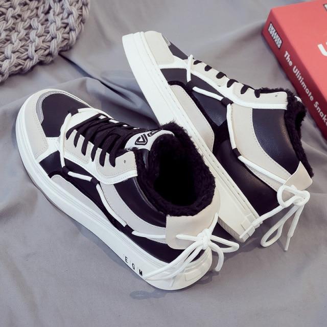 Herbst Winter Schuhe Herren High-Top Sneaker Plüsch Warm Herren Freizeitschuhe Neuheiten Mode Stiefeletten Zapatos De Hombre