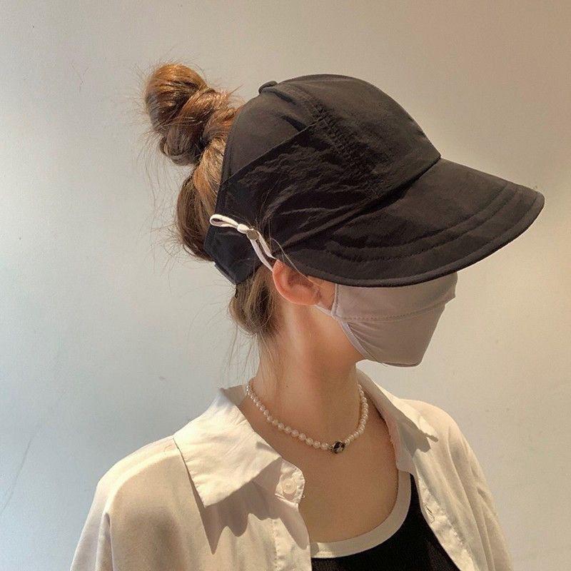 New Zhao Ruth summer sunscreen empty top duck tongue can tie ponytail sun hat ultraviolet hat versatile tide