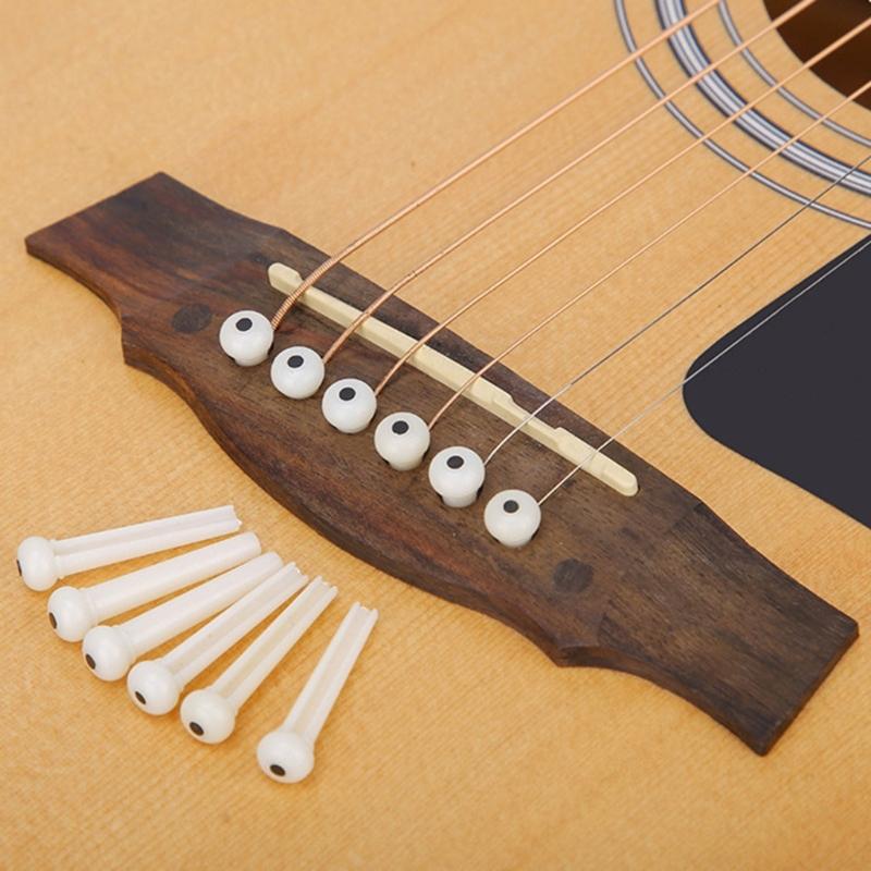Acoustic Guitar Bridge Pins with Bridge Pin Puller Set Bass Guitar Bridge Pegs Stringed Instruments String Nail Remover