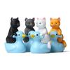 4Pcs Mini Cat Model Detailed Texture High Simulation Decoration Accessories Miniature Cat Animal Model Toy for Kids