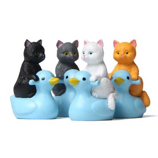 4Pcs Mini Cat Model Detailed Texture High Simulation Decoration Accessories Miniature Cat Animal Model Toy for Kids