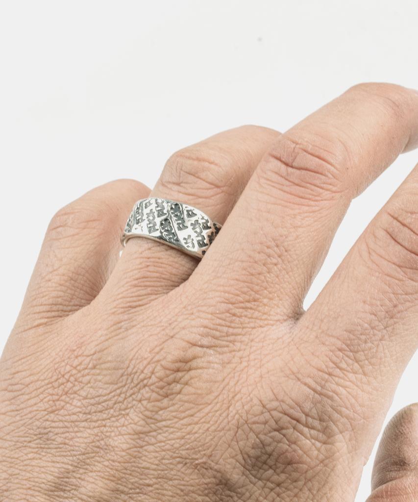 Sheen666 F Pattern Silver Ring (A Type)