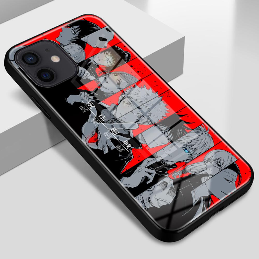 Phone Case for IPhone 14 13 12 11 Pro XS Max 12 13 Mini XR X 8 7 6 6S 14 Plus SE Glass Cover Anime Cartoon Jujutsu Kaisen Case