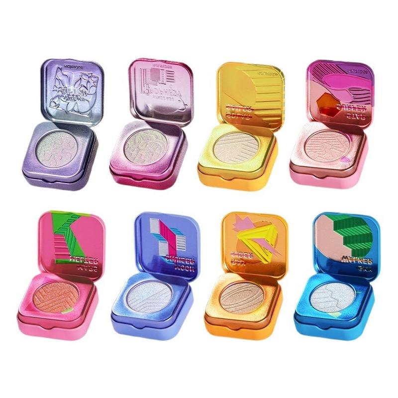 Kaleidos Space Age Prophecy Rozjasňovač Chromová Třpytivá Paleta Make-up na Obličej Chameleon Diamantový Prášek Rozjasňující Oči