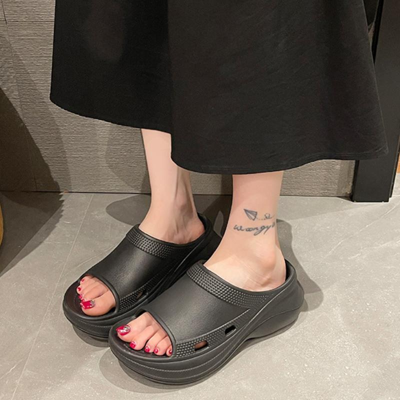 Thick-soled Slippers, Women's Sandals, Muffins, Beach Casual Slippers, Increased Lazy Slippers, Women