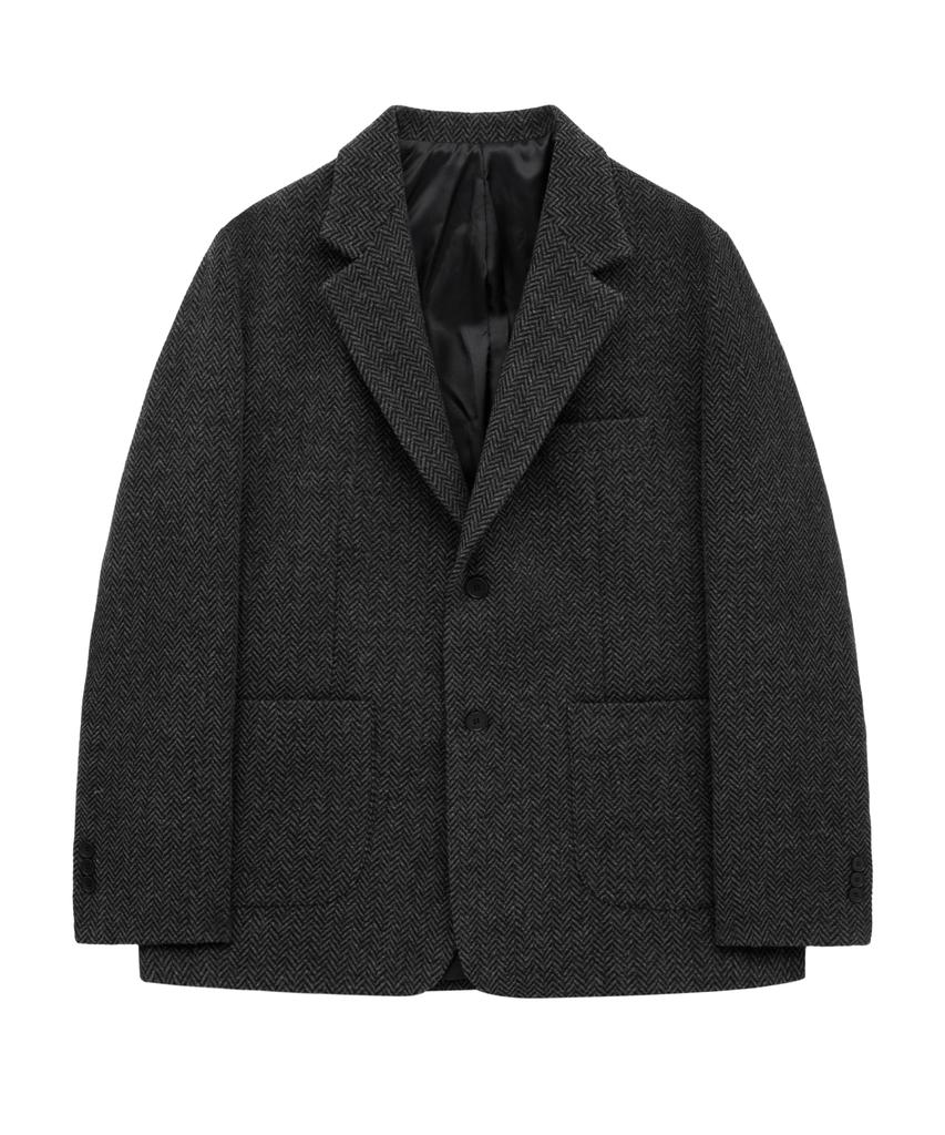Hyoji Fw Herringbone Semi-Overfit Blazer