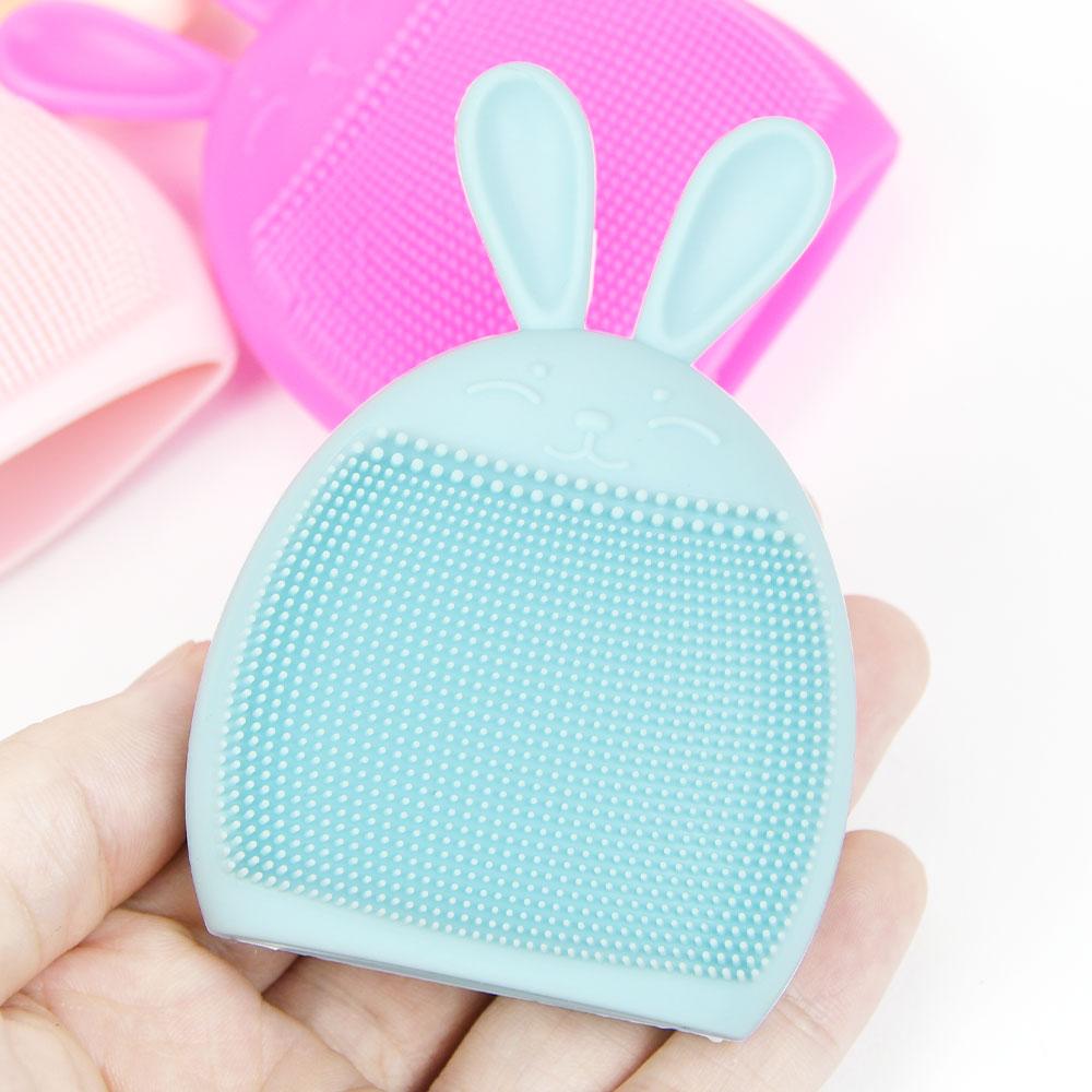 Silikonowa szczoteczka do oczyszczania twarzy w kształcie królika, rękawica do peelingu skóry, miękka szczoteczka do szamponu dla dzieci, głęboko złuszczające narzędzie do pielęgnacji skóry
