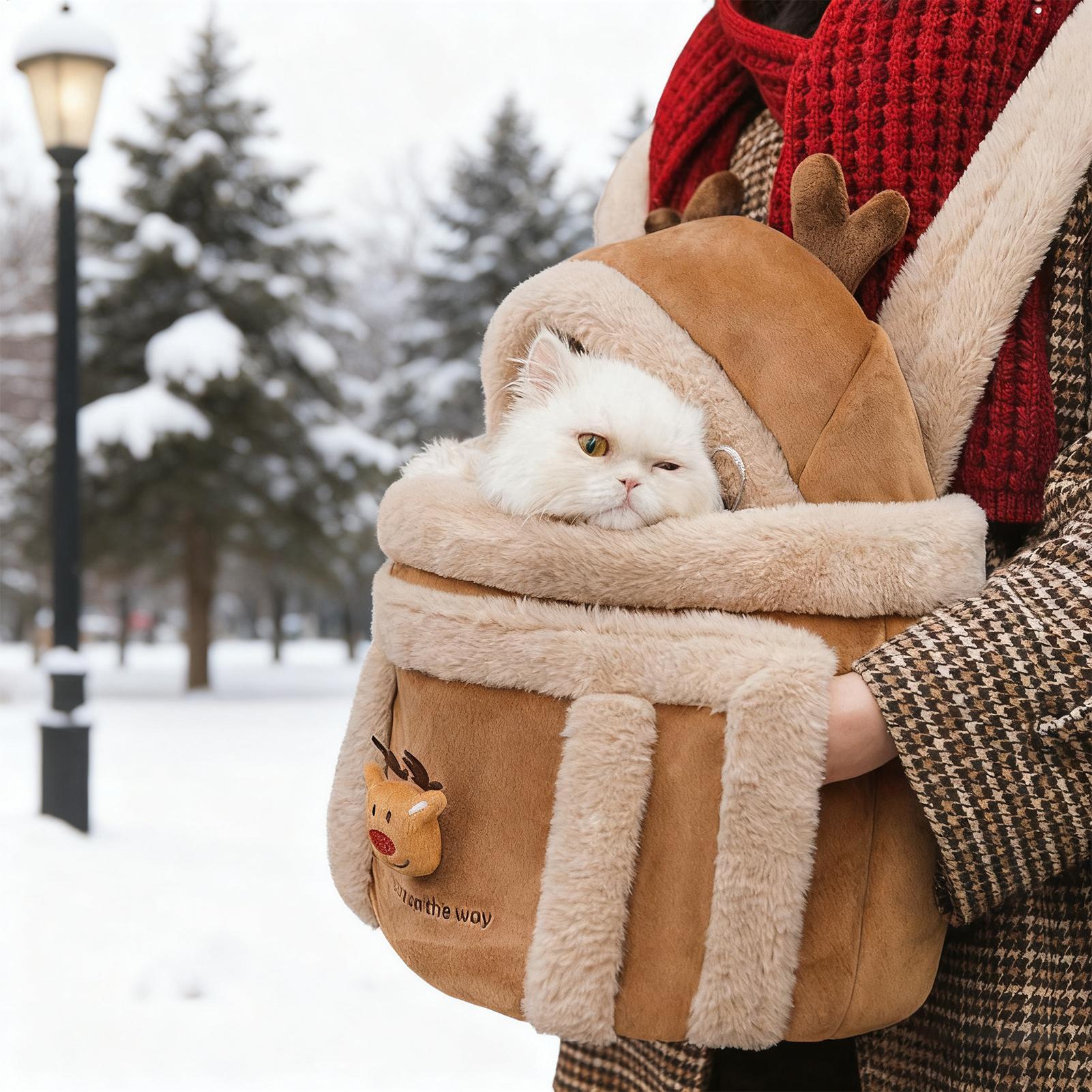 

Dog Bag Carrier Plush Elk Shape Carrier Bag For Pet Large Capacity Kitten Outgoing Backpack For Travel Hiking Outdoor Airplane China Mainland